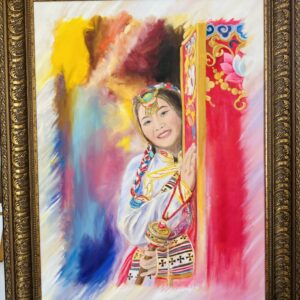 Tranh chân dung chất liệu sơn dầu trên vải bố (canvas)